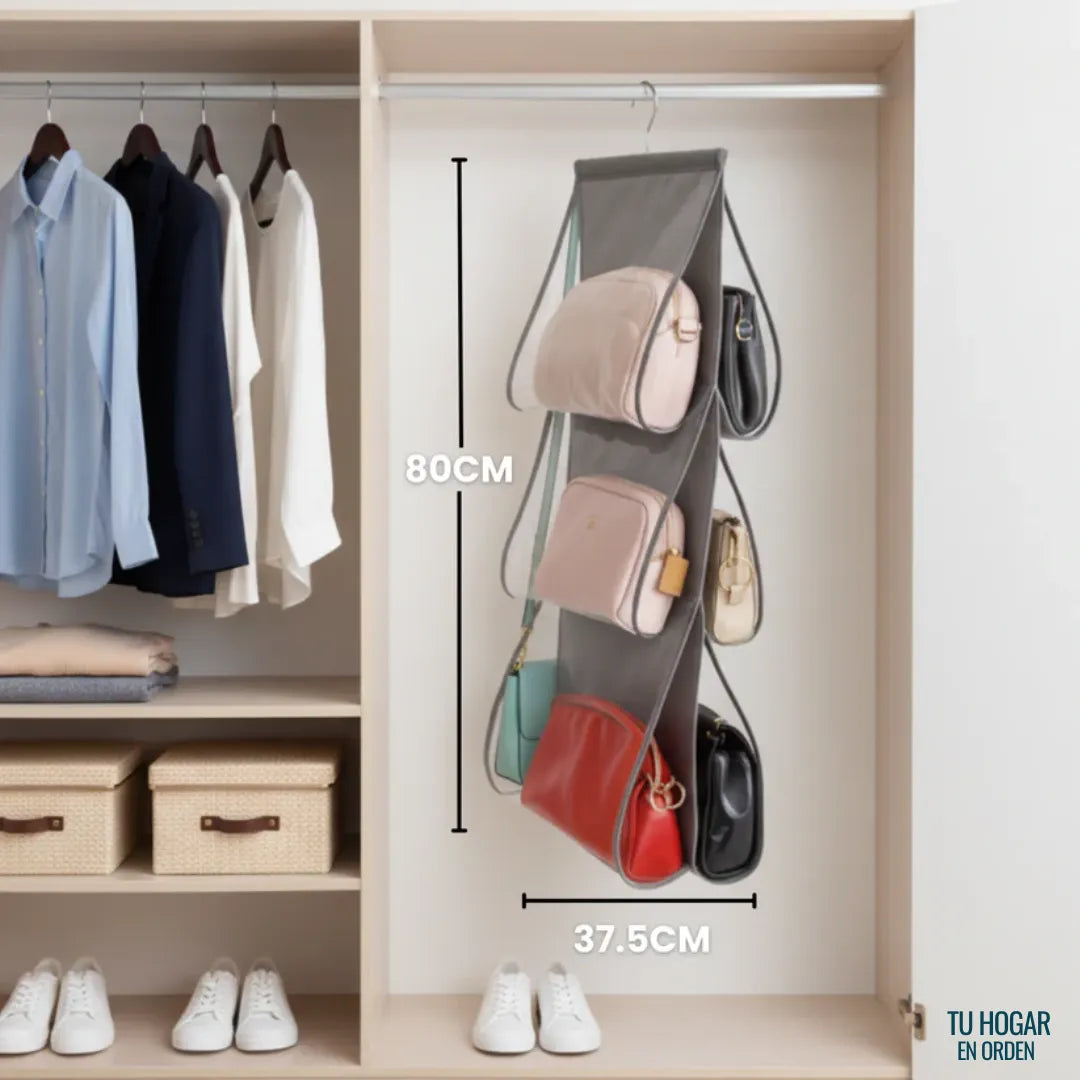 Organizador Colgante 6 Carteras Para Placard Percha Cartera