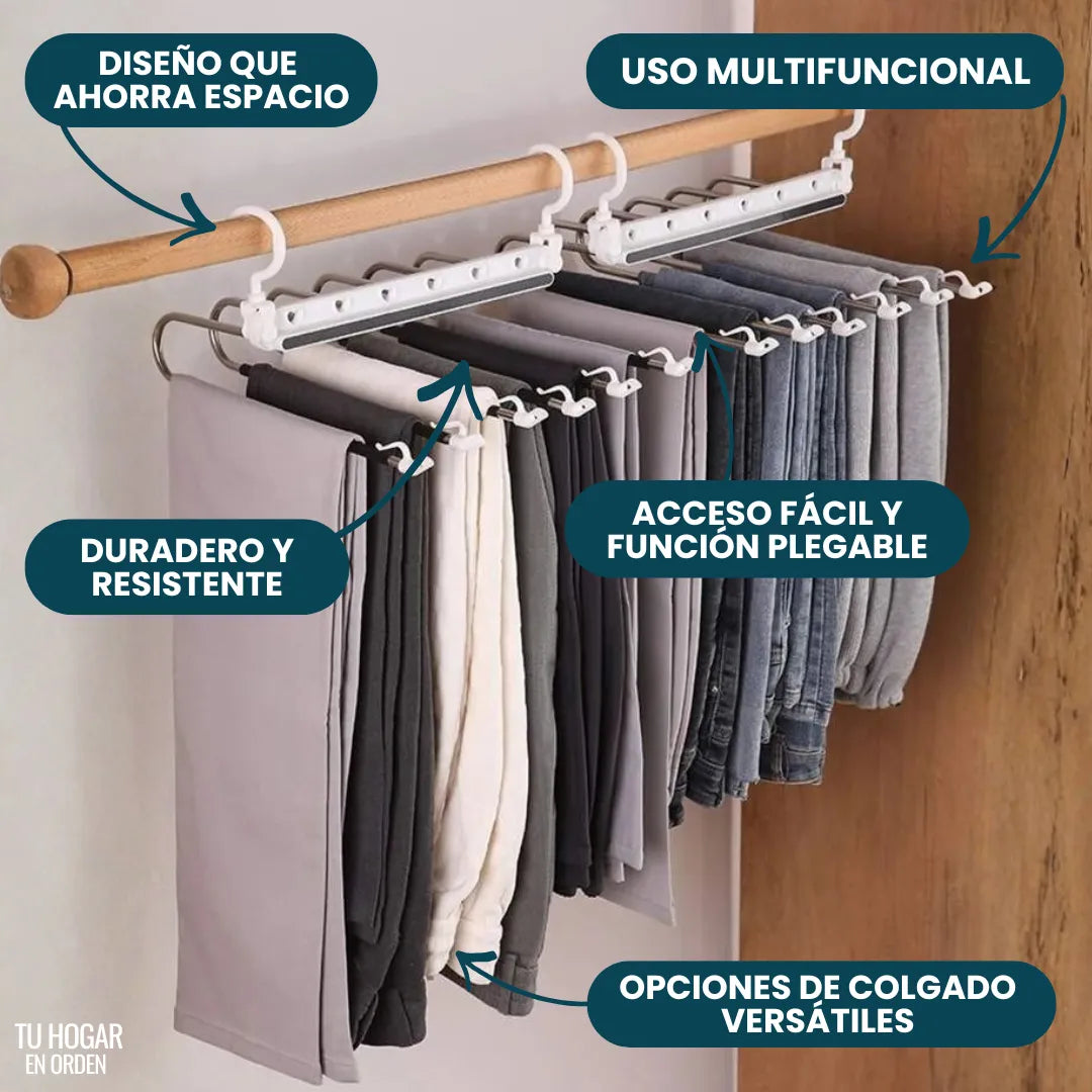 Perchas multifuncionales para pantalones