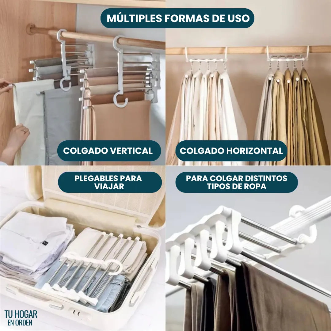 Perchas multifuncionales para pantalones